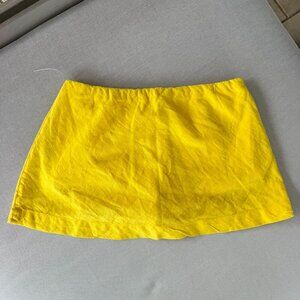 New Free People My Little Micro Mini Cotton Linen Skort Yellow Small